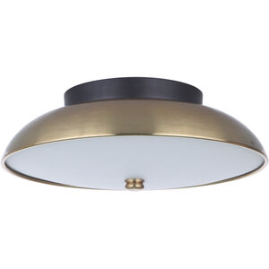 Soul LED 11 inch Flat Black / Satin Brass Flushmount Ceiling Light