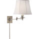 Swing Arm Sconce 18.5 inch 100.00 watt Antique Nickel Swing Arm Wall Lamp Wall Light in Linen 1