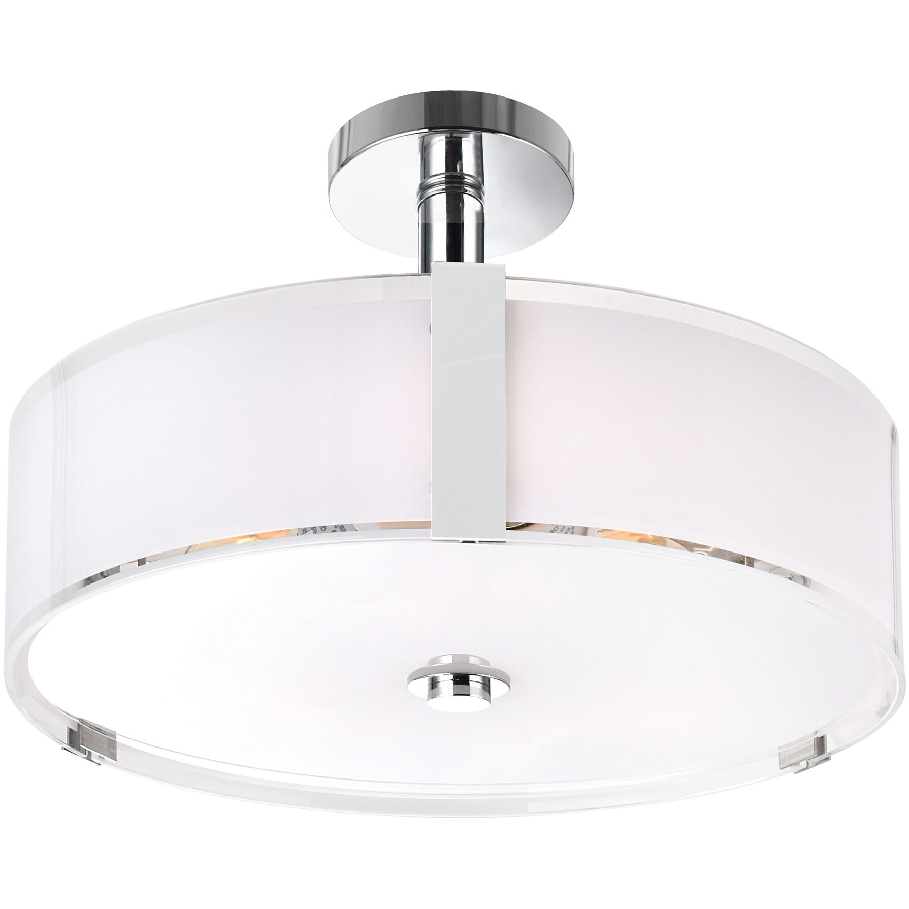 Lucie 5 Light 21 inch Chrome Drum Shade Chandelier Ceiling Light