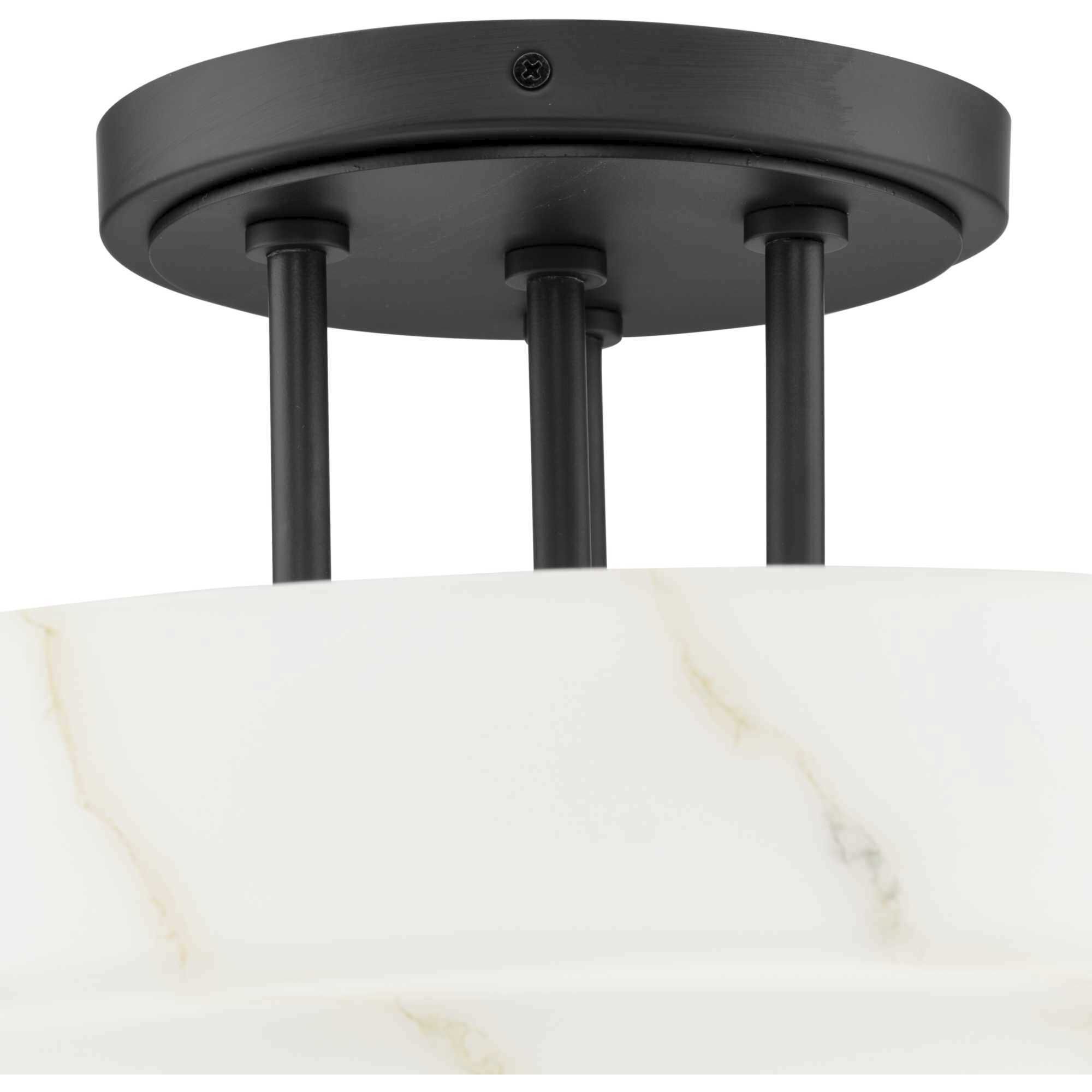 Tosca 3 Light 18 inch Matte Black Semi-Flush Mount Ceiling Light, Design Series