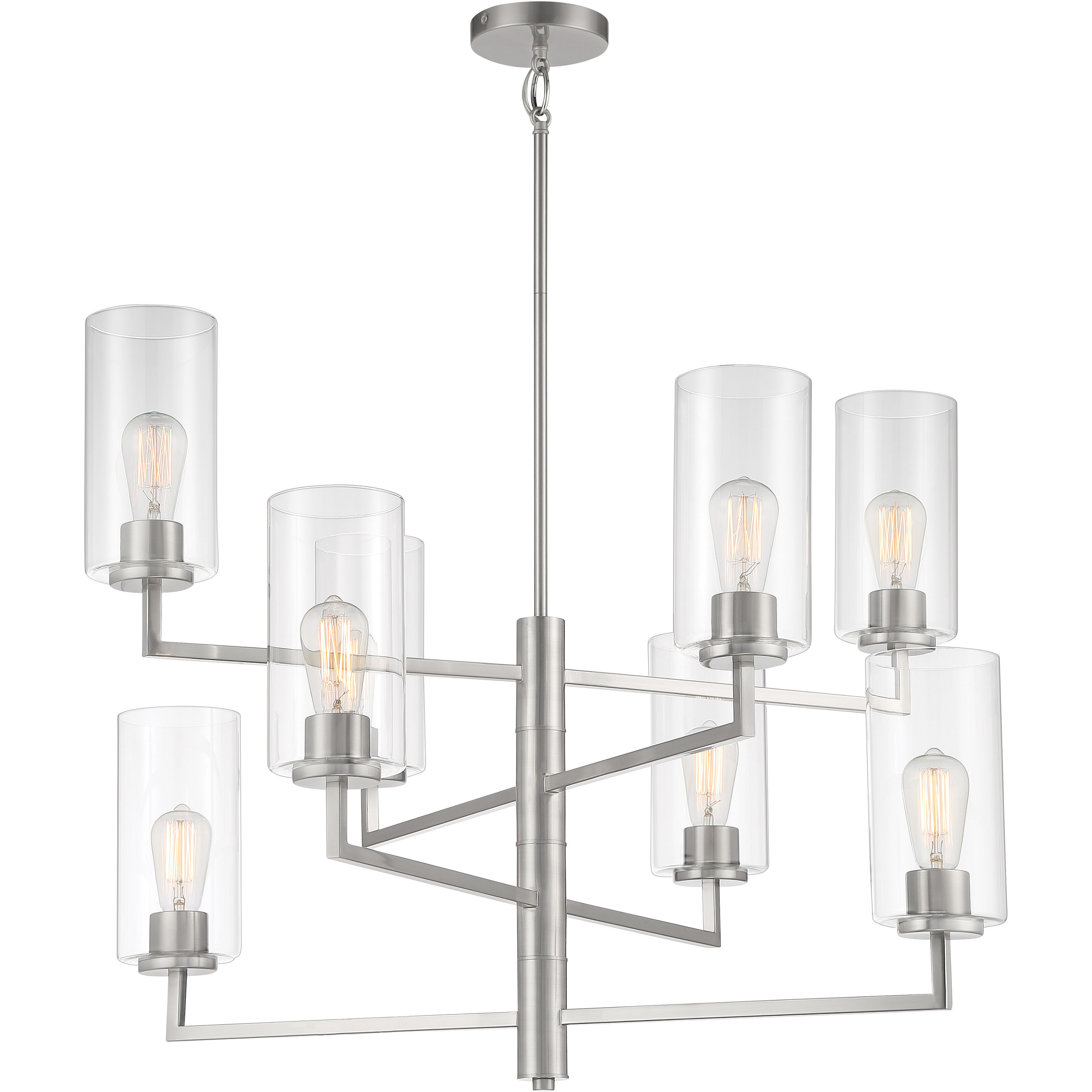 Acacia 8 Light 34.25 inch Brushed Nickel Chandelier Ceiling Light