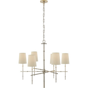 Grenol 6 Light 33.25 inch Polished Nickel Chandelier Ceiling Light in Natural Percale, Medium