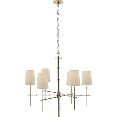 Grenol 6 Light 33.25 inch Polished Nickel Chandelier Ceiling Light in Natural Percale, Medium