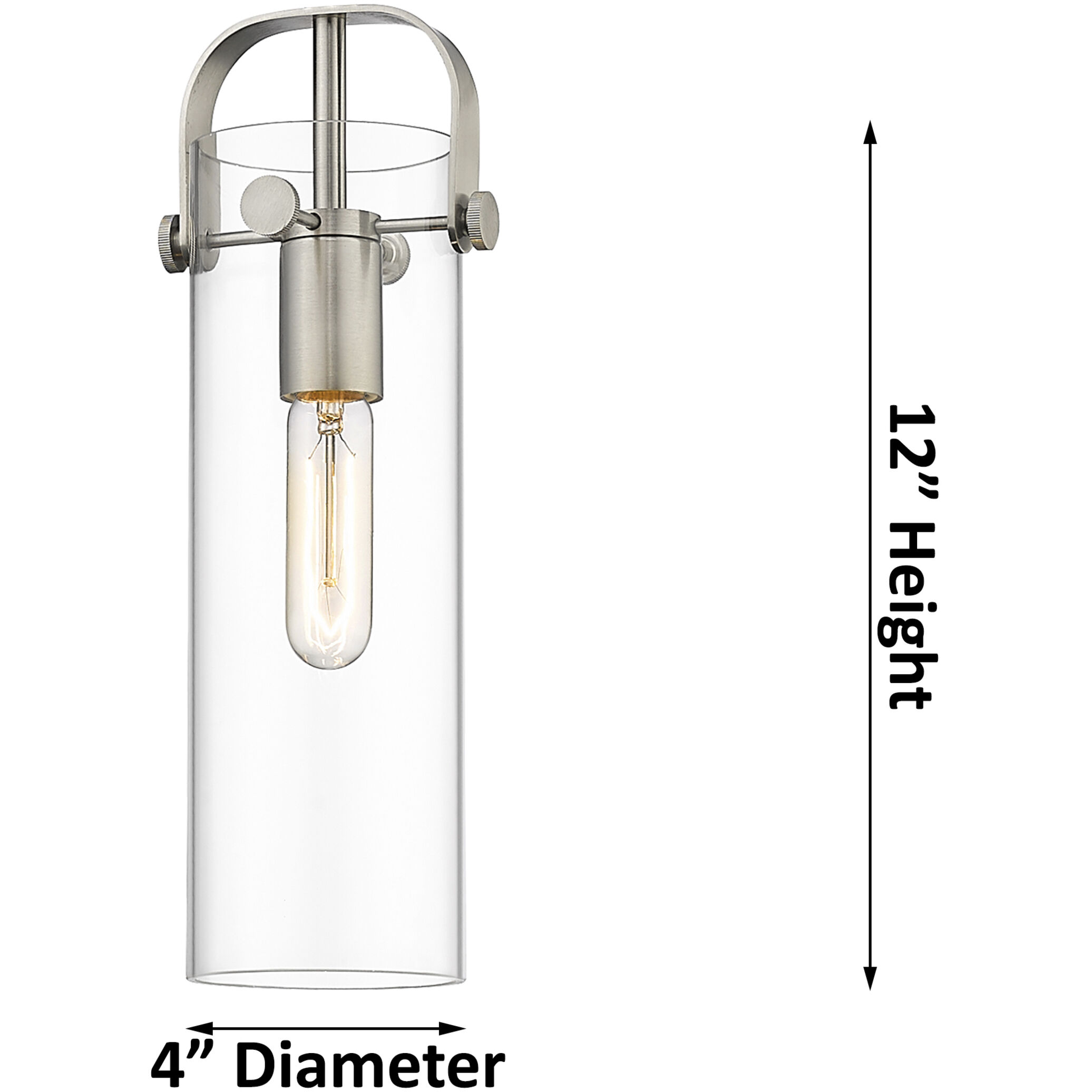Pilaster II Cylinder 1 Light 5 inch Brushed Brass Pendant Ceiling Light in Clear Glass