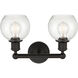 Edison Athens 2 Light 15 inch Oil Rubbed Bronze Bath Vanity Light Wall Light in Seedy Glass