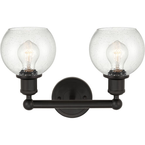 Edison Athens 2 Light 15 inch Oil Rubbed Bronze Bath Vanity Light Wall Light in Seedy Glass