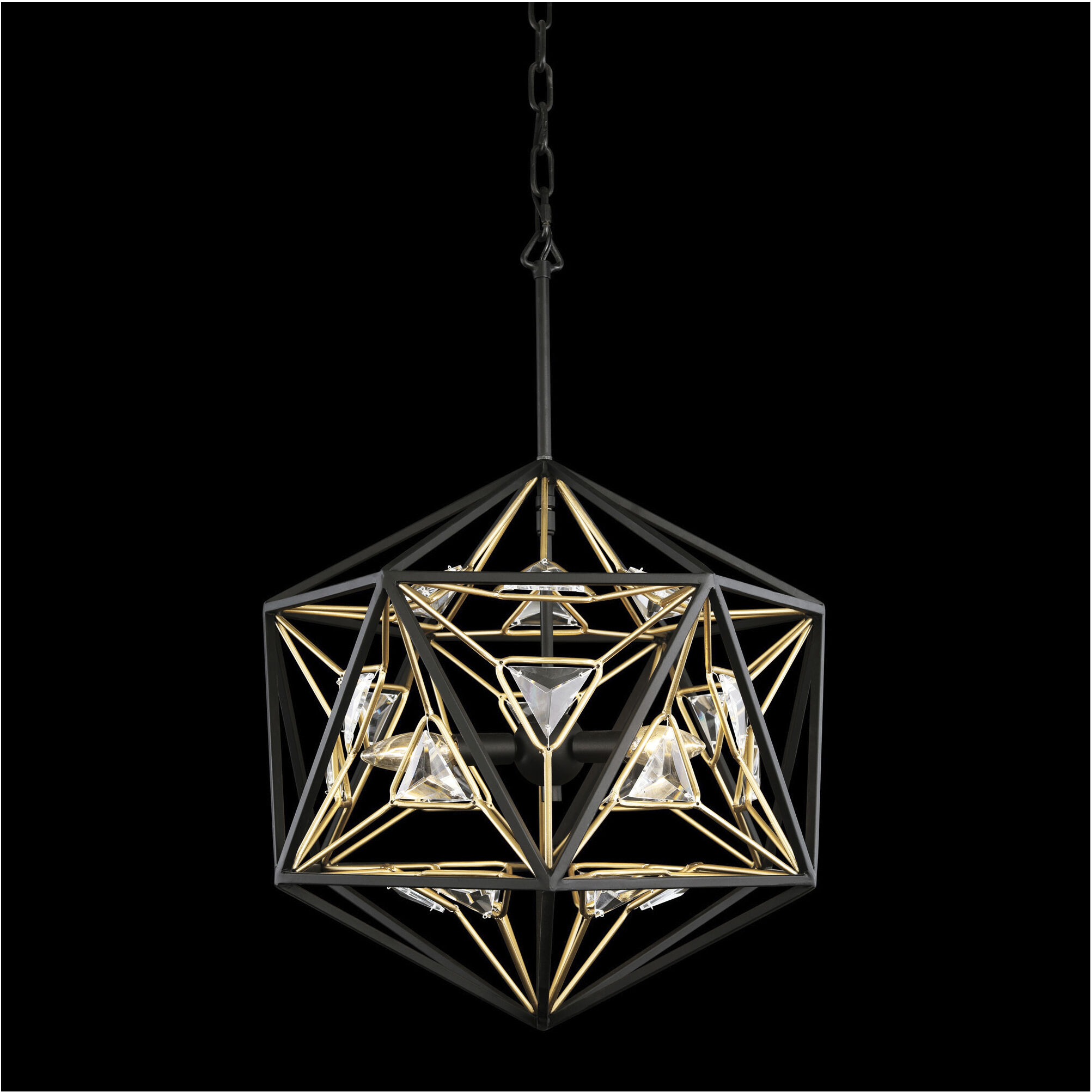 Marcia 3 Light 18 inch Matte Black/French Gold Pendant Ceiling Light
