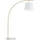 Cloister 70 inch 75 watt Antique Brass and White Floor Lamp Portable Light