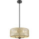 Downtown Urban Windsor 3 Light 16 inch Matte Black Pendant Ceiling Light in Mercury