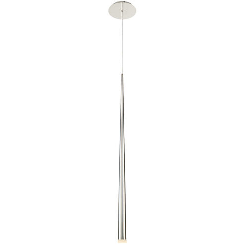 Cascade LED 1.5 inch Polished Nickel Pendant Ceiling Light in Round, 37in.