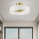 Venlo 4 Light 14 inch Satin Brass with Shiny White Accents Semi-Flush Ceiling Light