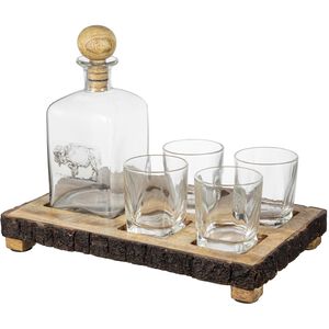 Alaine Brown and Clear Bar Set