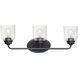 Acadia 3 Light 25 inch Black Bath Vanity Wall Light