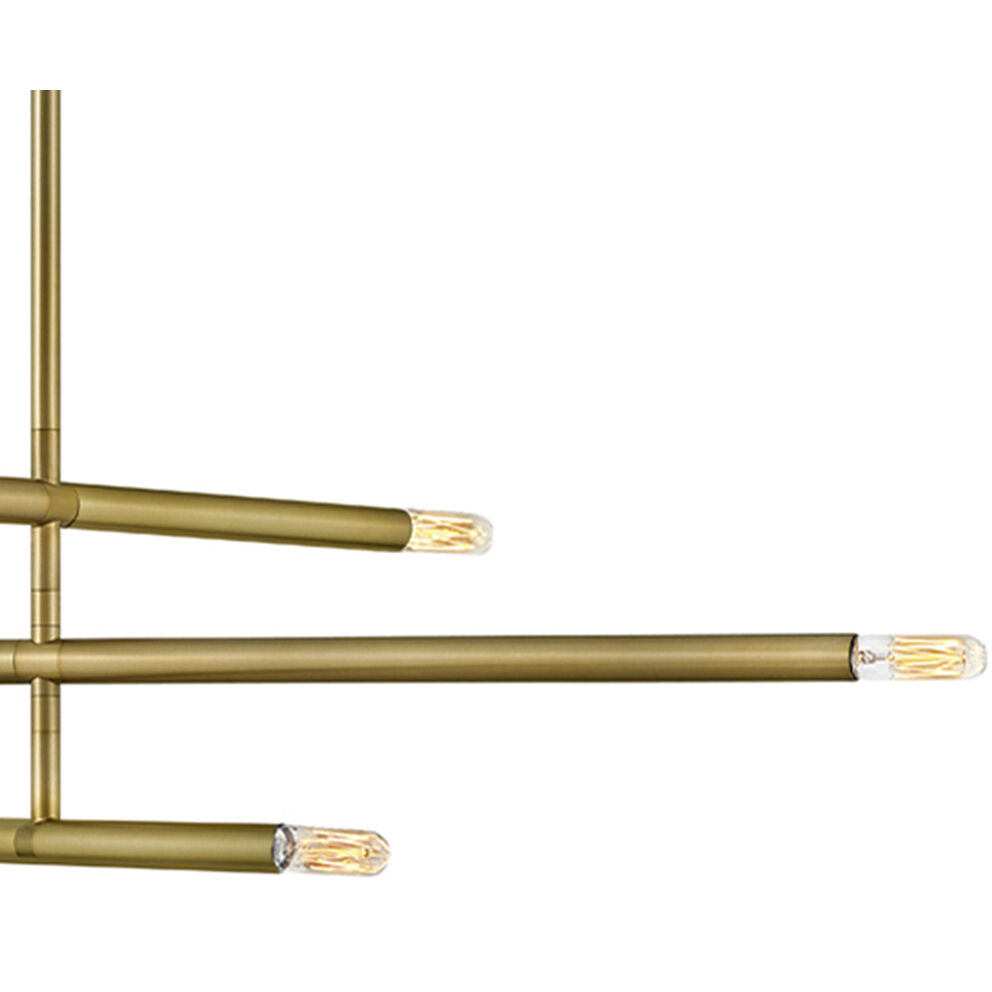 Millie LED 35.75 inch Lacquered Brass Chandelier Ceiling Light, Semi-Flush Mount