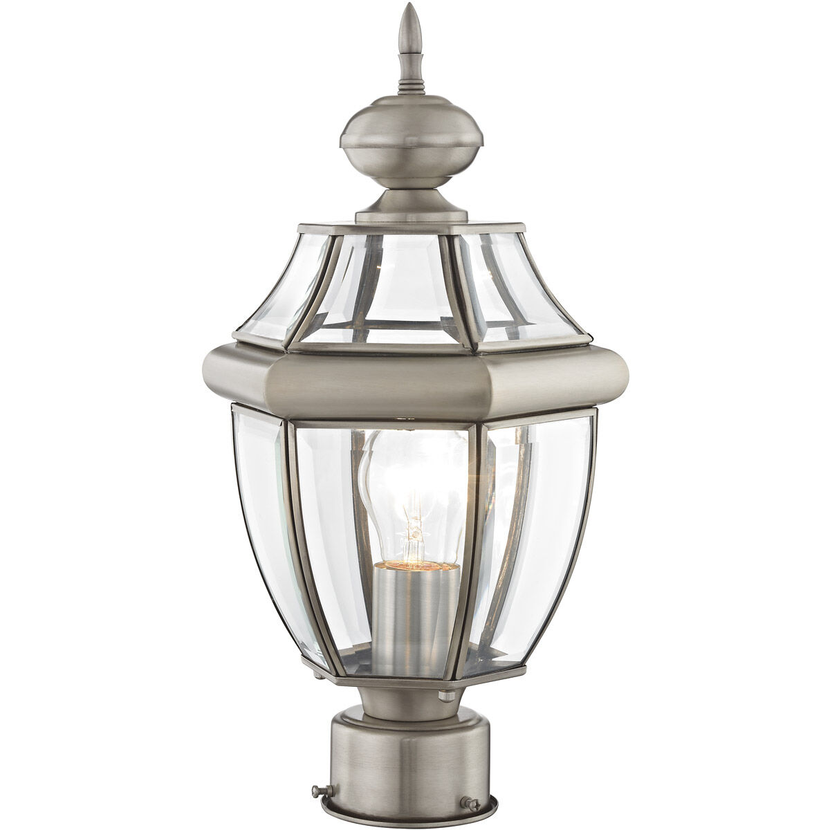 Monterey 1 Light 17 inch Brushed Nickel Outdoor Post Top Lantern