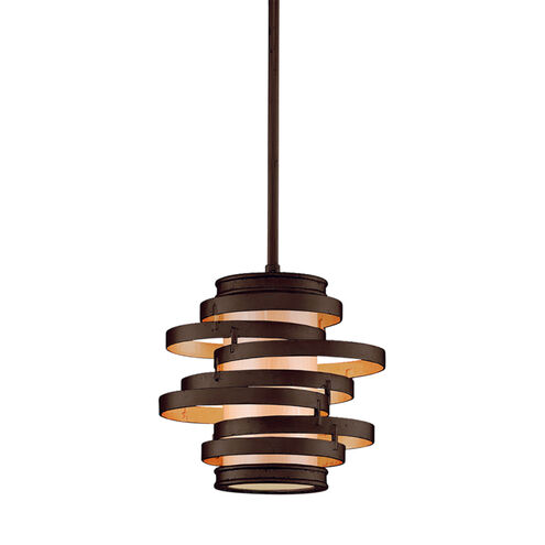 Vertigo 1 Light 9.5 inch Bronze Leaf and Gold Leaf Pendant Ceiling Light