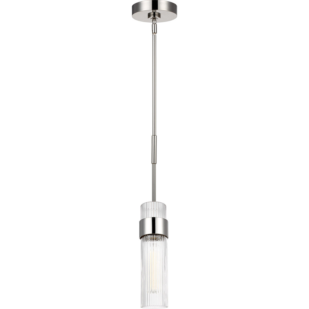 C&M by Chapman & Myers Geneva 1 Light 5 inch Polished Nickel Mini-Pendant Ceiling Light