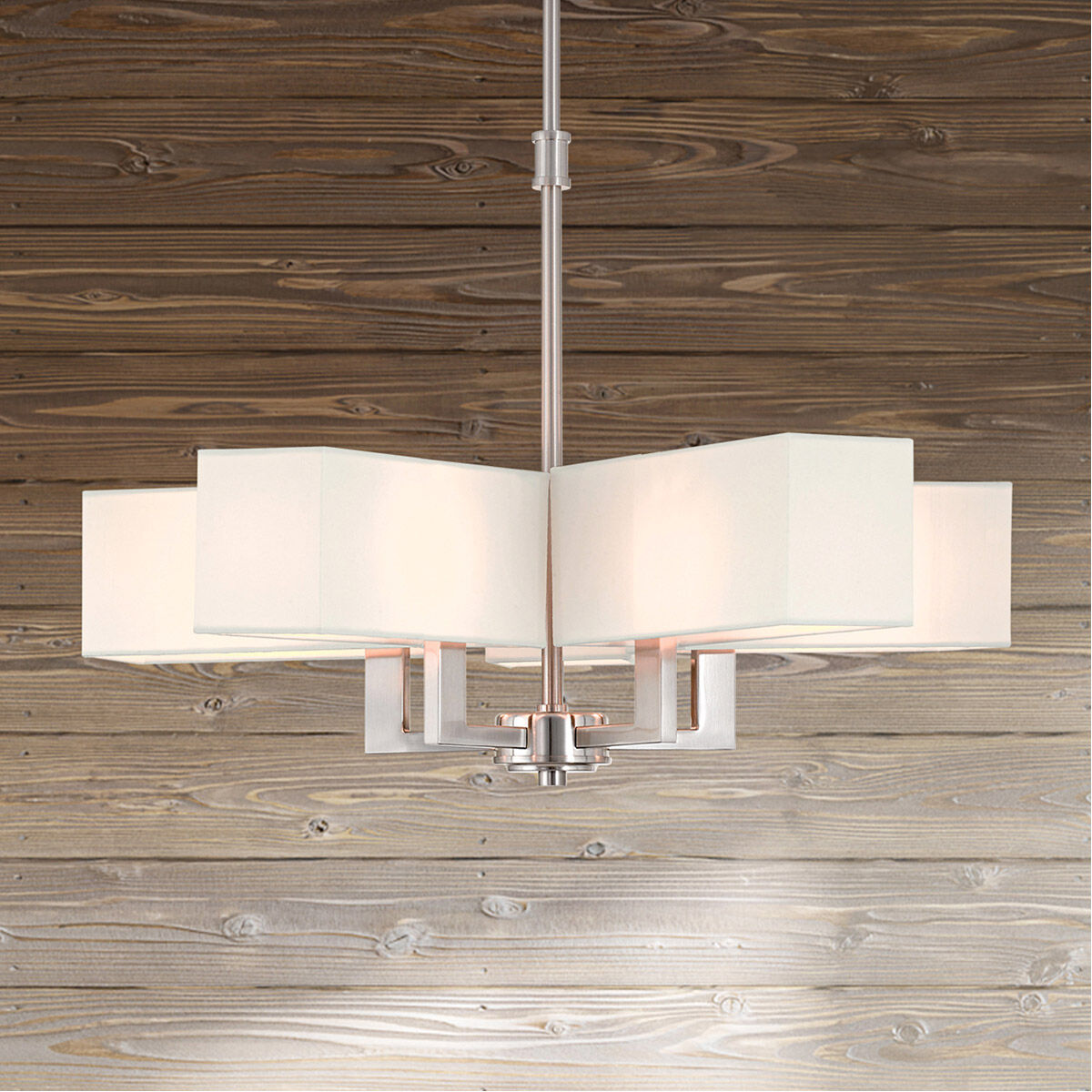 Rubix 5 Light 26 inch Brushed Nickel Chandelier Ceiling Light