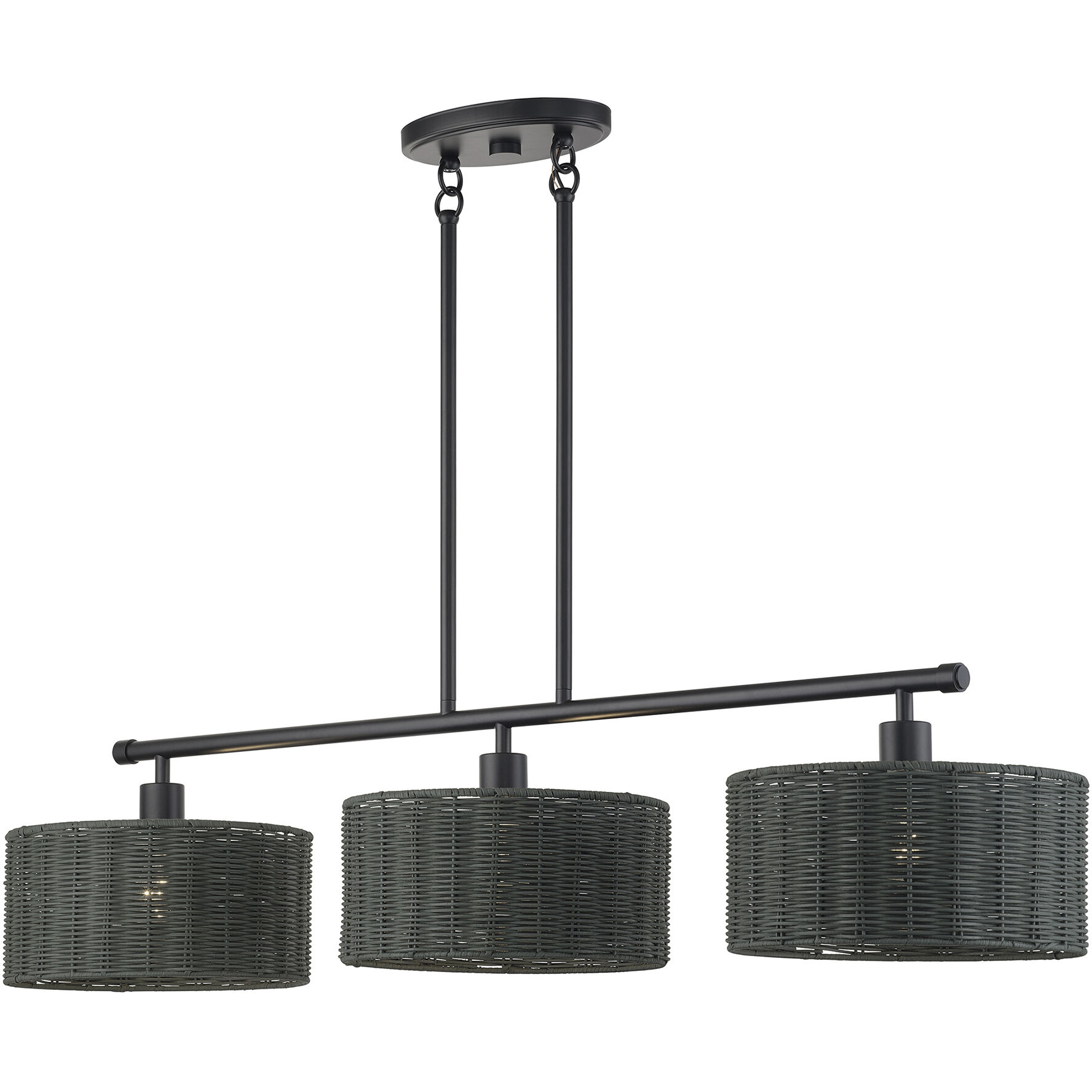 Weavington 3 Light 46 inch Black Linear Chandelier Ceiling Light, Extra Large