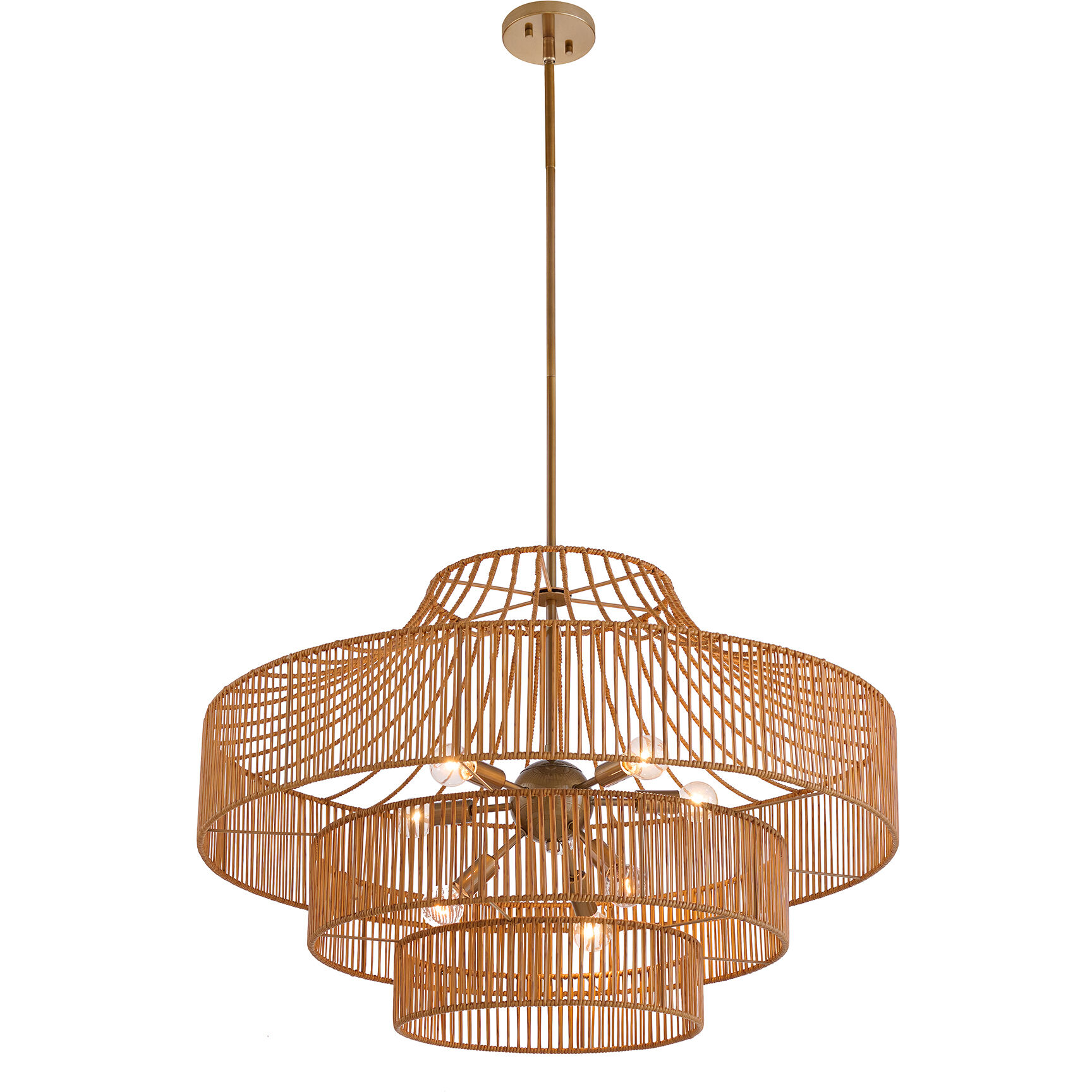 Medlock 8 Light 32 inch Burnished Brass Outdoor Chandelier