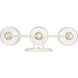 Keating 3 Light 23.88 inch Antique Ivory Vanity Light Wall Light