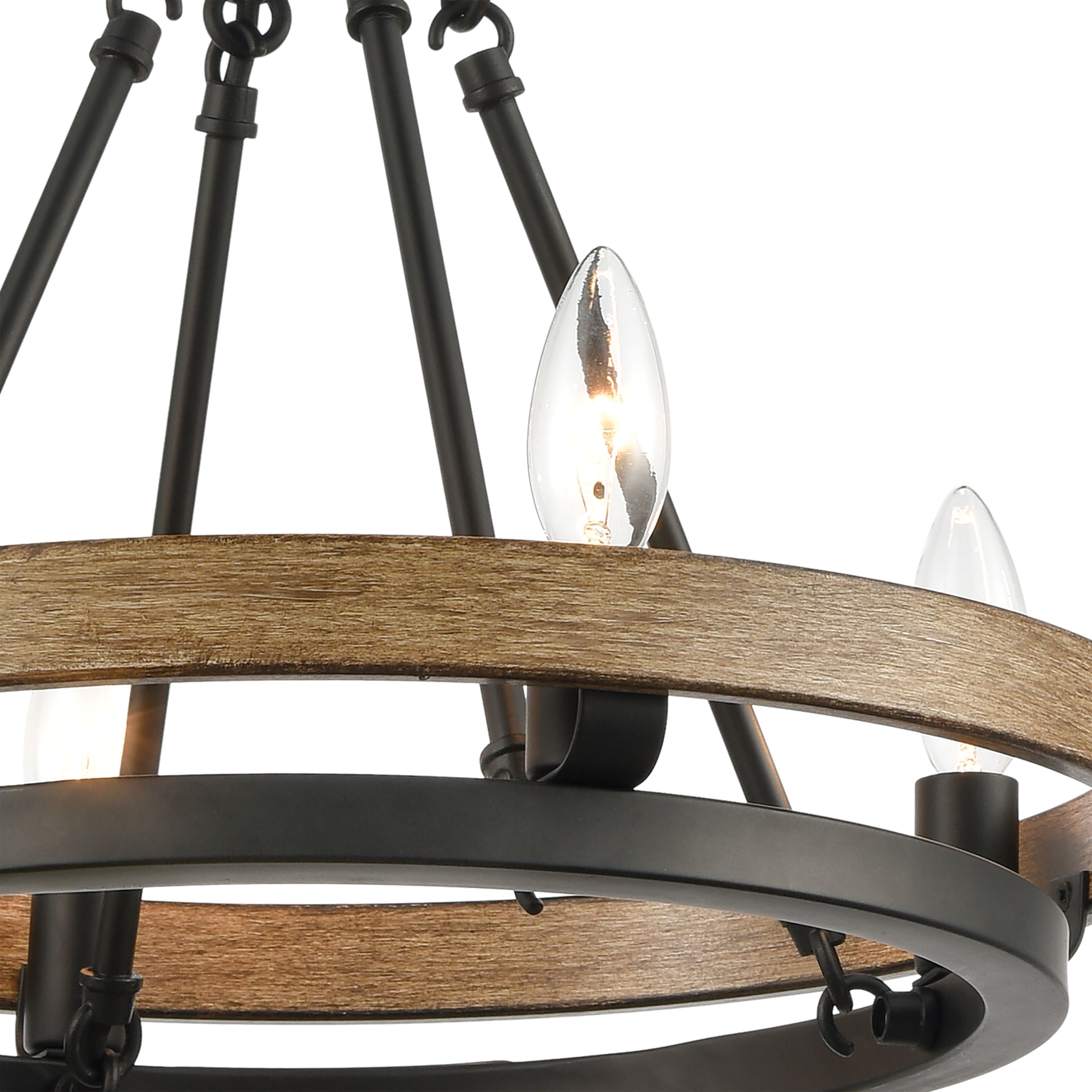 Ramsey 4 Light 16 inch Matte Black with Aspen Chandelier Ceiling Light