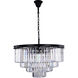 Sydney 17 Light 32 inch Matte Black Chandelier Ceiling Light in Clear, Urban Classic