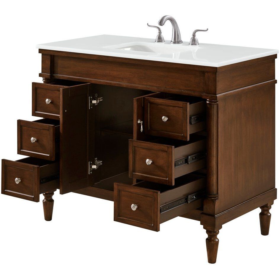 Lexington 42 X 21.5 X 35 inch Walnut Vanity Sink Set