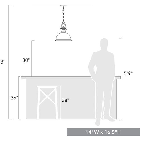 Duncan 1 Light 14 inch Matte Black Pendant Ceiling Light in Seafoam, Large
