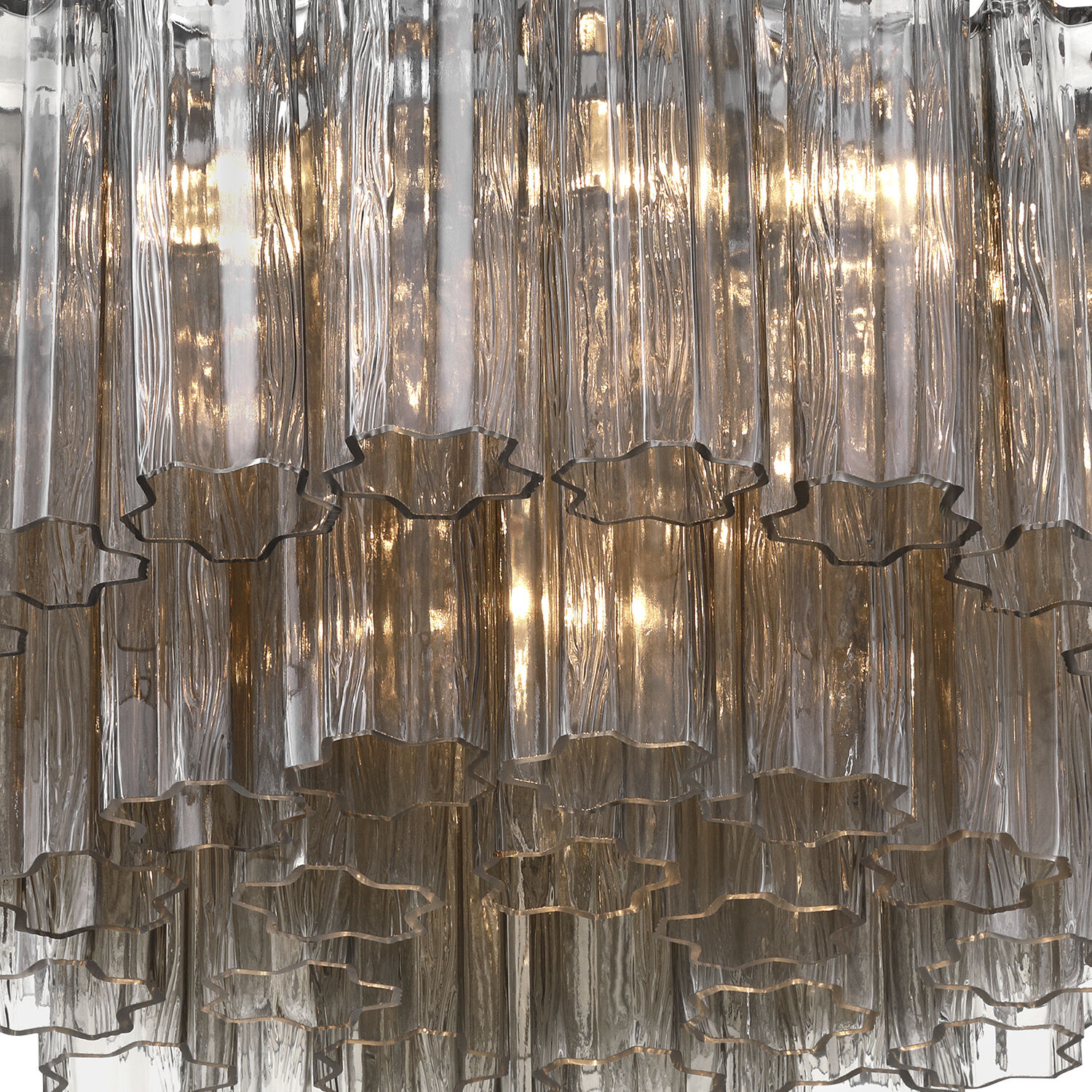 Addis 7 Light 22.25 inch Polished Chrome Flush Ceiling Light in Tronchi Glass Smoke