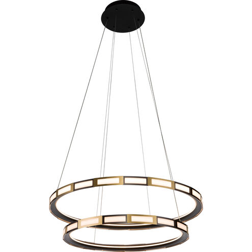 Equator LED 30 inch Matte Black and Satin Gold Pendant Ceiling Light