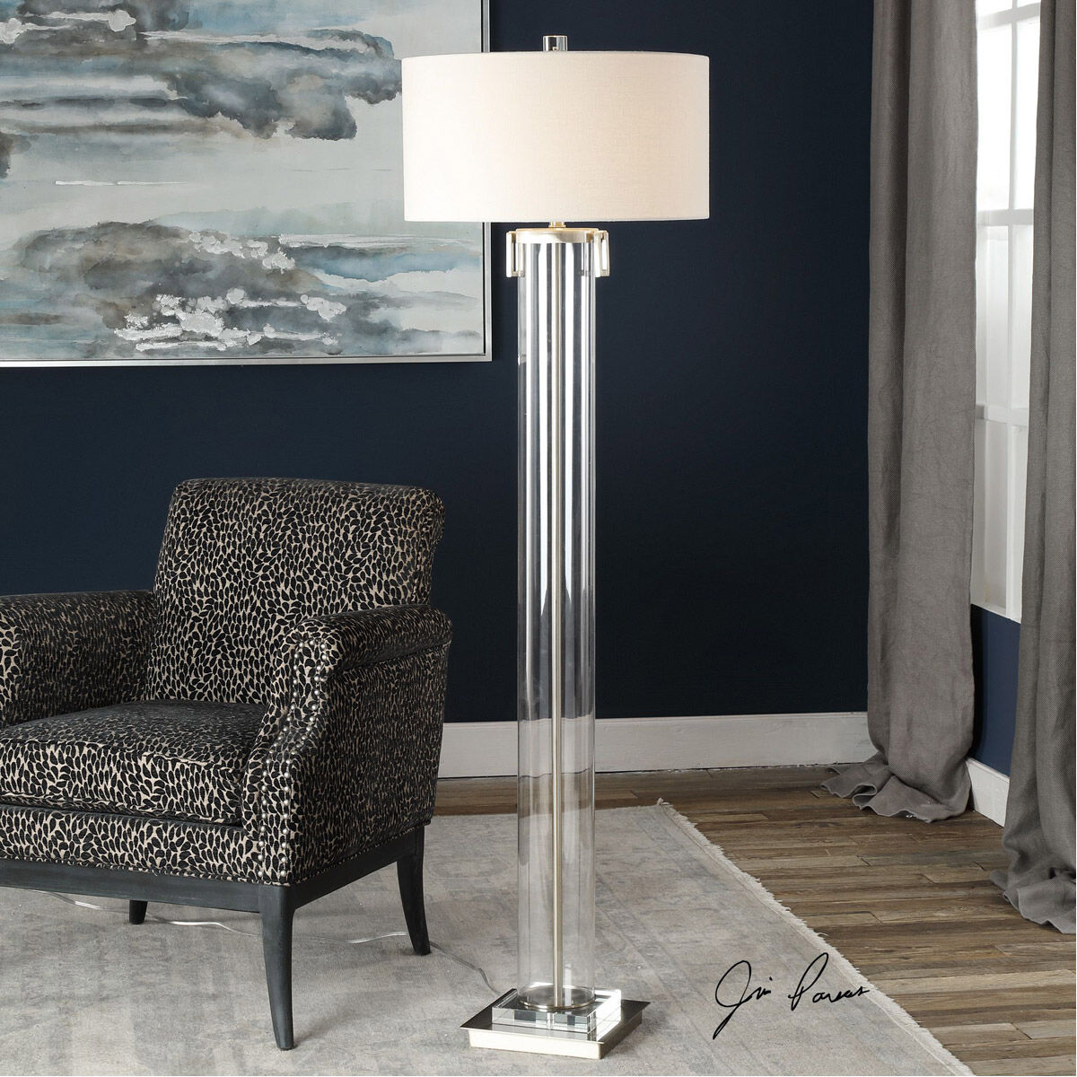 Monette 66 inch 150 watt Brushed Nickel Floor Lamp Portable Light