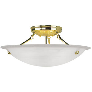 Oasis 3 Light 20 inch Polished Brass Semi-Flush Mount Ceiling Light