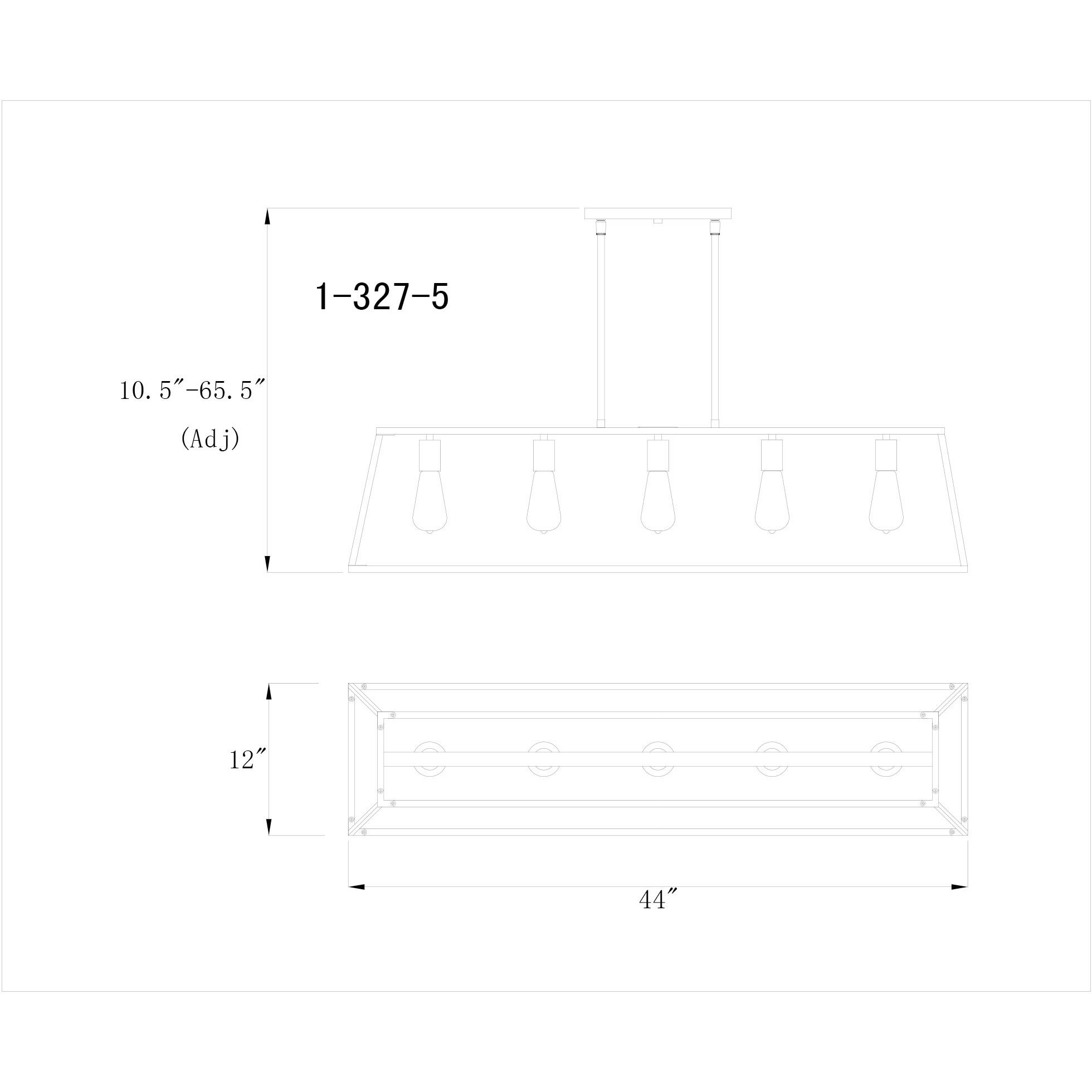 Denton 5 Light 45 inch Classic Bronze Linear Chandelier Ceiling Light, Essentials