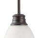 Empire 1 Light 7 inch Mahogany Bronze and Frosted Mini Pendant Ceiling Light