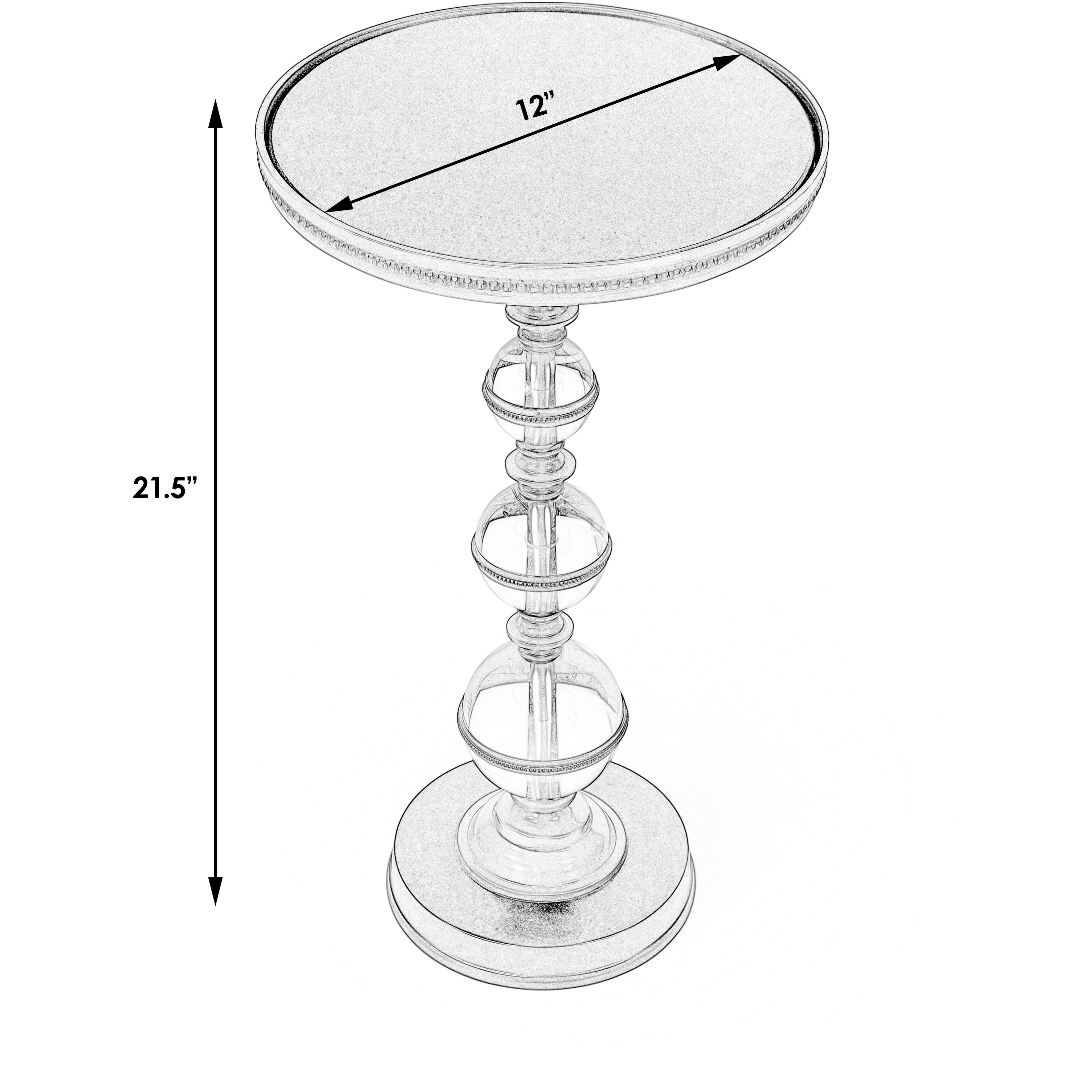 Forella Granite & Acrylic Pedestal Side Table in Black,Bronze,Clear