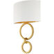 Bolebrook 1 Light 17 inch Contemporary Gold Leaf ADA Wall Sconce Wall Light, Jamie Beckwith Collection