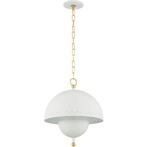 Jojo 2 Light 15 inch Aged Brass/Soft White Pendant Ceiling Light