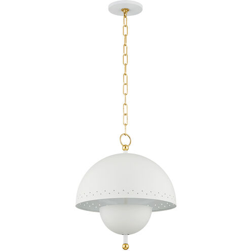 Jojo 2 Light 15 inch Aged Brass/Soft White Pendant Ceiling Light