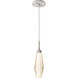 Aalto LED 3.8 inch Beige Silver Pendant Ceiling Light in 3000K LED, Metallic Beige Silver, Optic Rib Amber