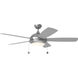 Discus Classic 52 52 inch Brushed Steel with Silver Blades Ceiling Fan
