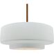 Radiance Collection - Tier Pendant Ceiling Light in Brushed Brass, Dedicated LED, Rigid Stem, Gloss White (outside and inside of fixture), 16.25W x 6H, Form+Finish+Function