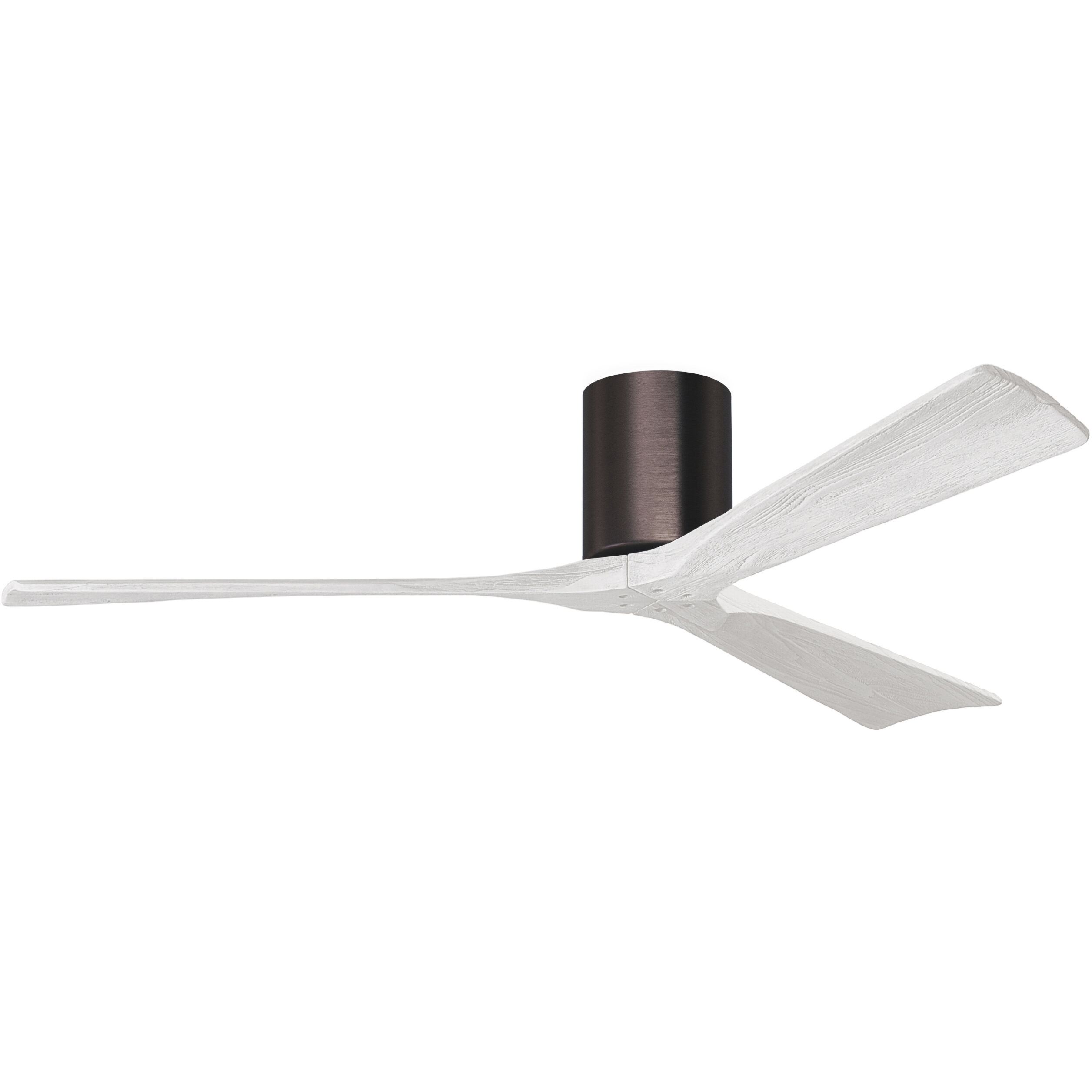 Atlas Irene-3H 60 inch Brushed Bronze with Matte White Blades Flush Mount Paddle Fan, Flush Mounted