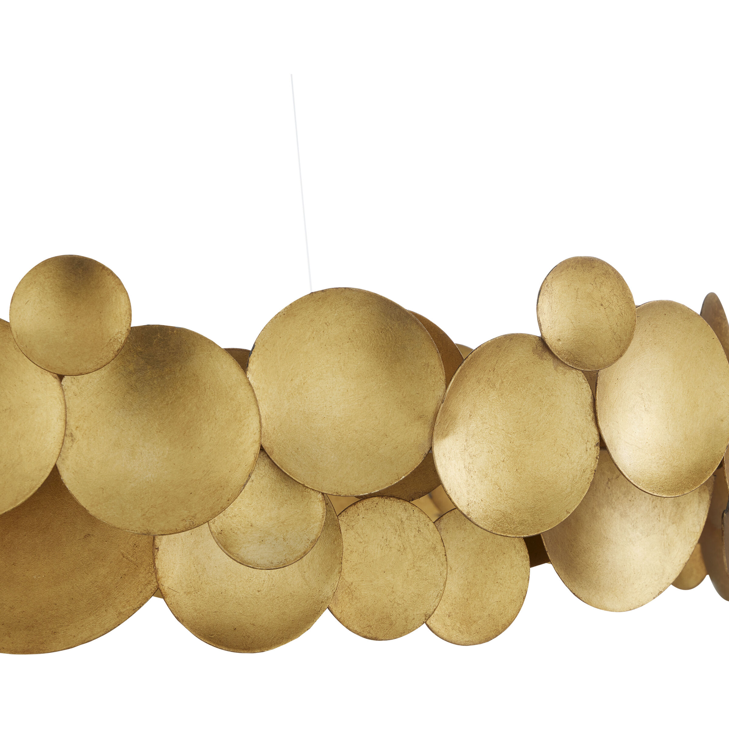 Lavengro 1 Light 32 inch Contemporary Gold Leaf and White Chandelier Ceiling Light