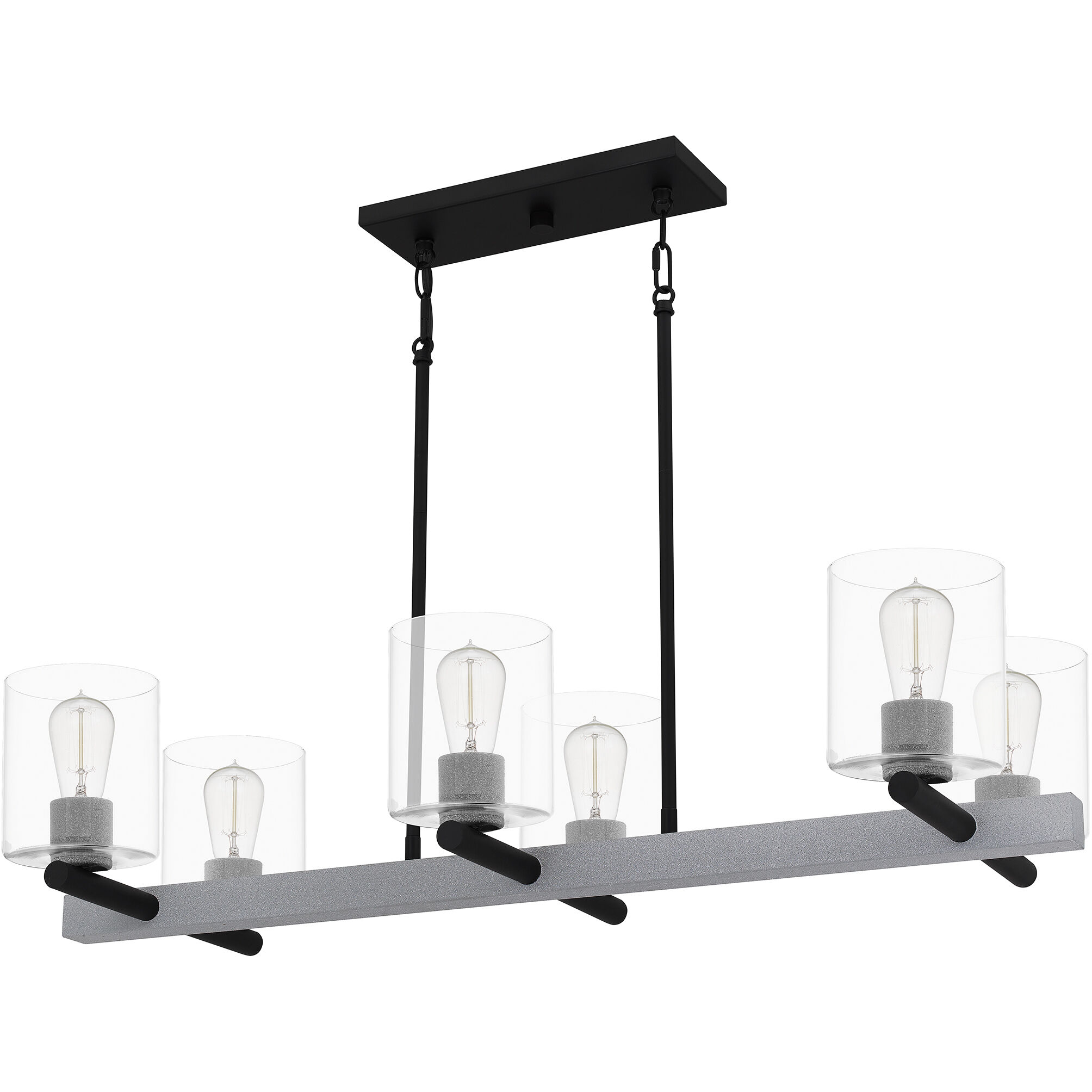 Caldwell 6 Light 38 inch Matte Black Island Light Ceiling Light