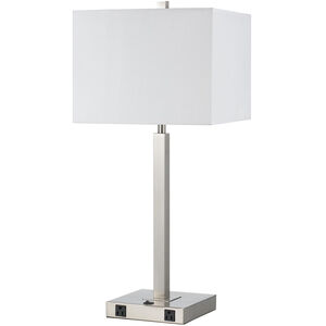 Signature 30 inch 60 watt Brushed Steel Table Lamp Portable Light