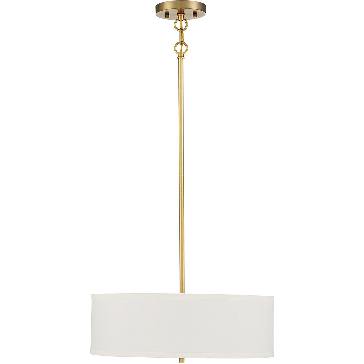 Modern 3 Light 18 inch Natural Brass Pendant Ceiling Light