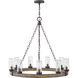 Open Air Sawyer 9 Light 30 inch Sequoia with Iron Rust Outdoor Hanging in Non-LED