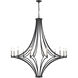 Spanish Villa 12 Light 48 inch Charcoal with Satin Brass and Satin Nickel Chandelier Ceiling Light