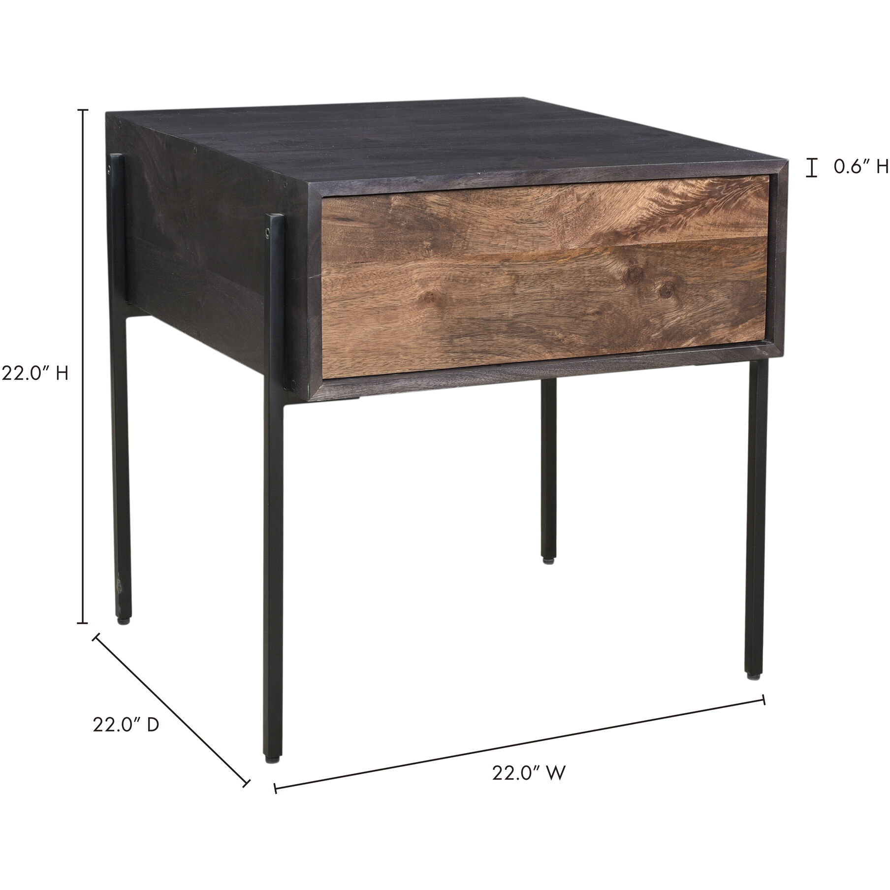 Tobin 22 X 22 inch Brown Side Table